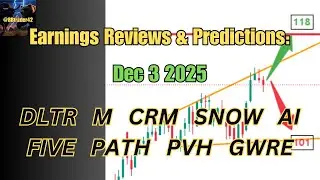 Обзоры и прогнозы доходов DLTR M CRM SNOW FIVE PATH PVH AI GWRE 3 декабря 2025 г.