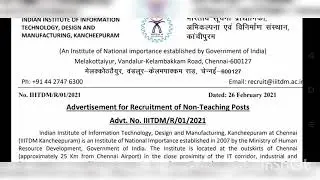 IIITDM Job Notification ( Detailed Video)