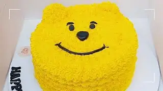 Simple Yellow Teddy Cake | Cute & Easy Birthday Cake Idea 🧸✨
