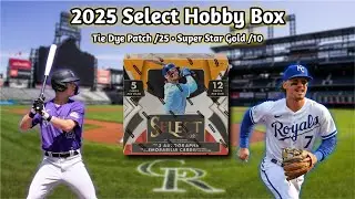 🔥Superstar Gold /10🔥 2025 Select Baseball Hobby Box 👀First Look &mdash; Tie-Dye Patch /25 & 2 Rookie Autos
