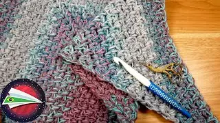 Croché | Lenço triangular feito com um novelo XXL Ideia de croché | Aprender croché