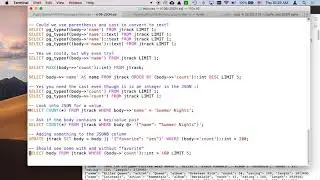 Demonstration: Tracks 06 06 jsonb raw