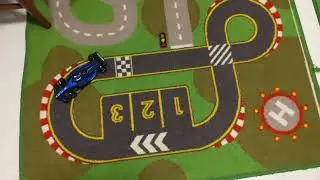 Lego car and train crash
