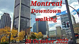 Montreal Downtown walking Viger and Robert Bourassa streets 28 October 2022