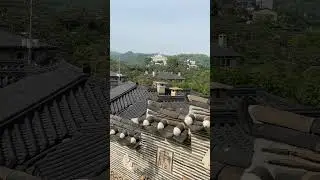 Seoul - View over Bukchon Hanok Village and surrounding mountains