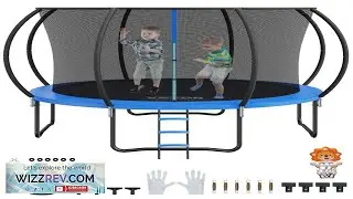 VEVOR 12FT Trampoline 400 lbs Trampoline with Enclosure Net Ladder and Curved