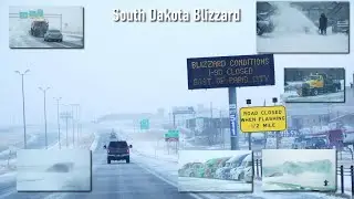 12-26-2023 Box Elder, SD - Huge Drifts Wind Damage Slide-Offs I-90 Closed Whiteout