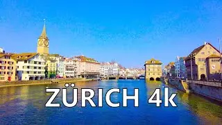 Zurich Switzerland 4k | City Walktour | Ambient City Sounds