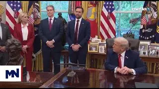 'Pol&iacute;tica Nacional' Presidente Trump se reune con mandatarios militares norteamericanos.