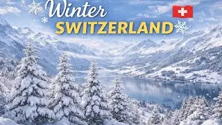 Winter Switzerland 🇨🇭 | Snowy Lakes, Mountains & Peaceful Nature#RelaxingVideo#WinterSwitzerland