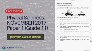 NEWTON'S 1ST LAW OF MOTION | November 2017: Physical Sciences Paper 1 Question 4 (Grade 11)