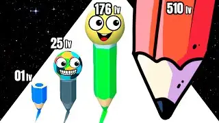 Color Pencil Run - Level Up Color Max level Gameplay