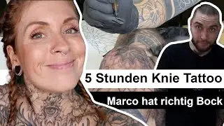 5 Stunden Knie Tattoo 😱🤩 Und Marco hat richtig Bock drauf 😅😎 #tattoo #tattoovlog #vlog