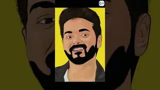Realistic Vector Portrait | Thalapathy Vijay | vector art | 