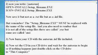 HOW TO MAKE AN AUTORUN FOR CD