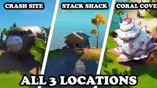 Visit Coral Cove, Stack Shack & Crash Site All 3 Locations Fortnite
