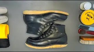 Shoe Cleaning ASMR #09 | Red Wing 9075 | Saddle Soap &bull; Cream &bull; Buff &bull; Shine (No Talking)