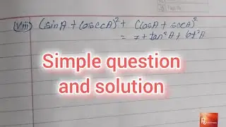Class 10th Maths ka chapter trigonometry ka prove that wala (viii) question ❓ with solution 