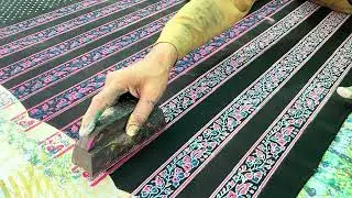 Wooden block print magic on fabric 🪵🎨 #BlockPrint #HandmadeArt