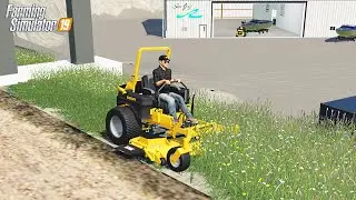 LANDSCAPING WITH ZERO TURN MOWERS! | CLEANING UP BOAT DEALERSHIP | FARMING SIMULATOR 2019