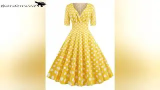 Vintage 1950 Audrey Hepburn V-neck Polka Dot Short Dress | Gardenwed