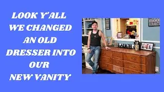 DIY #OldDresser  #NewVanity #BathroomSink We changed a dresser into our new vanity!