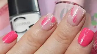 Easy Abstract Nails | Pink and White Dots Nail Art | Nail Tutorial for Beginners Try at Home