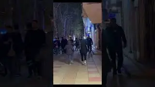 Iran 4k - Night Walking Street Amol City #iran #walkthrough #short