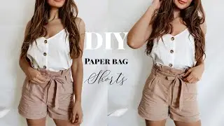 DIY Paper Bag Shorts From Scratch / Linen Shorts Sewing Tutorial
