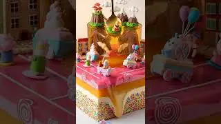 #FloatingMonastery #JellyCake A Serenity-Filled MINI Sky Temple World on Cake 🏔️☁️ Jelly ASMR Magic