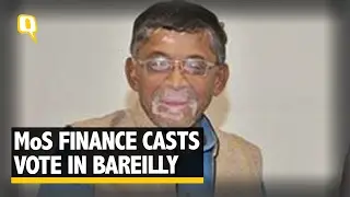 The Quint: UP Elections: MoS Finance Santosh Gangwar casts his vote in Bareilly