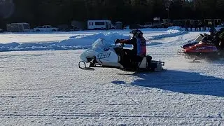Snowmobile ice oval racing in Maine 2024 polaris ski doo arctic cat yamaha moto ski