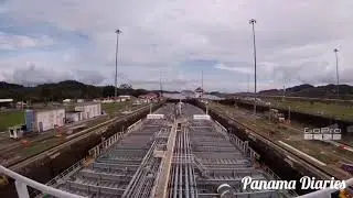 Oil Tanker Ship Transit Through Panama Canal Lock Gate| Panama Canal - Full Transit- Time Lapse