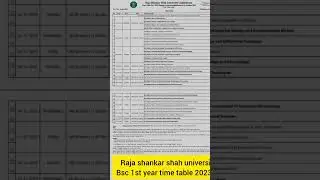 Bsc 1st year time table ||Bsc 1st year time table 2023 #viralvideo #shortvideo #shortsvideo #viral