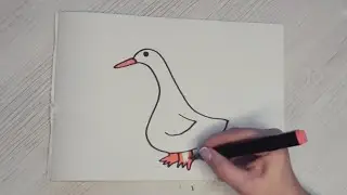 How to draw a funny goose 🦢🦆🌿 #shorts #draw #simpleart #drawing #paint