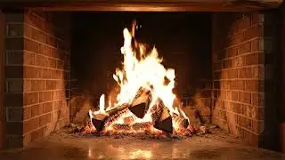 Authentic Fireplace Firewood Burning Sounds with Natural Crackling Logs Ambience