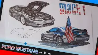 Customer Drawing : Ford Mustang Mach 1 | 50x40cm/19x15in | Time Lapse