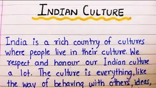 Indian Culture essay in english/10 lines essay on Indian Culture/ Short and Long Essay For Kids