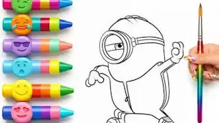 Как нарисовать милого миньона 😀 Рисование и раскрашивание для детей и малышей