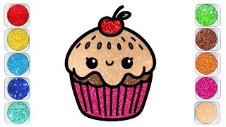 Draw & Color a Glittery Cupcake: Fun Art for Kids!