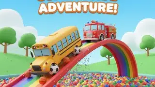 Learn Colors & Counting with Rainbow Street Vehicles! 🌈 Wheels to Balls Adventure for Kids