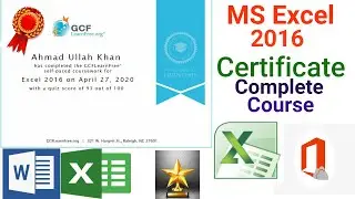MS Excel 2016 Complete Course Certification || 1-34 Lesson || Quiz Answers ||
