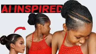 SLEEK LOW BUN ON 4C NATURAL HAIR WITH GEL |  AI inspired