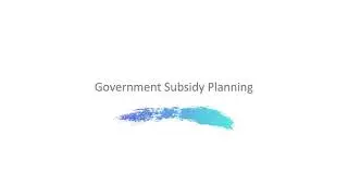 Government Subsidy Planning