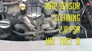 Очистка датчика абсолютного давления во впускном коллекторе 2.0 HDI TDCI D Peugeot Citroen Ford V...