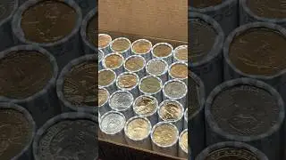 OPENING SEALED $1000 BANK BOX SACAGAWEA MULE COIN ROLL HUNT!