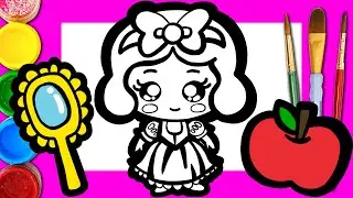 How to draw snow white princess | easy drawing | Learn colors