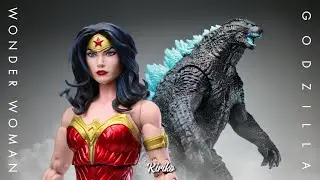 【Kiriko】McFarlane Toys Wonder Woman vs. GODZILLA Figure Unboxing & Review