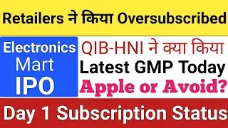 Electronics Mart IPO Day 1 Subscription Status | Electronics Mart IPO GMP Today Electronics Mart IPO