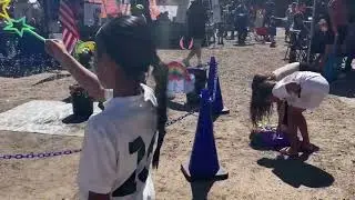 Mix of Megan The Bubbleologist Performing and Patron Bubble-Making for Fairs and Festivals